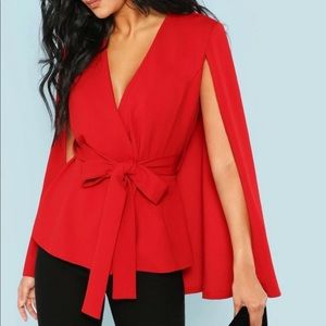 Red cape coat